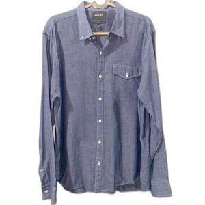 Bonobos Slim Fit Brushed Twill Long Sleeve Button Down Shirt Blue Men's Size XL